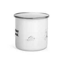 Load image into Gallery viewer, pg3 "Trashcan has a busy friend." Enamel Mug